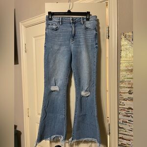Hidden Light Blue Distressed Women's Flare Jeans size 29